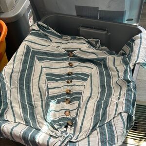 Daytrip Blue and White Striped Shirt